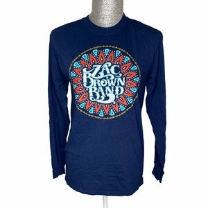 Zac Brown Band Long Sleeve Tee 2016 Tour Navy Size Small